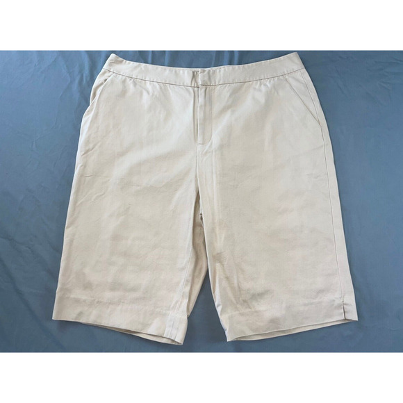 Ralph Lauren Flat Front 100% Cotton Canvas Bermuda Shorts. Women's 16, MINT!! - Picture 1 of 5